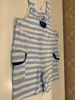 Macy’s Baby Boy Blue Short Overalls Ship Ahoy Boat Size 12 Months One-Piece • $12.99