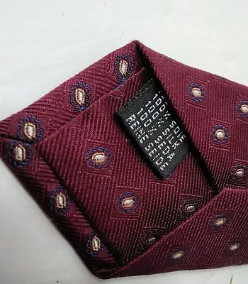 Italian Seven-Fold Tie 7 Fold Maroon Silk Italian Mens Necktie 64  L X 3 1/4  • $37