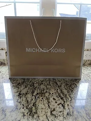 Michael Kors Medium Beige Paper Shopping Gift Bag Tote 15 X 6.5 X 11 • $9.99