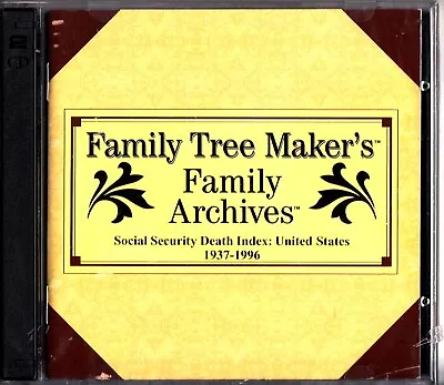 Family Tree Maker Social Security Death Index United States 1937-1995 CD-Rom PC • £3.19