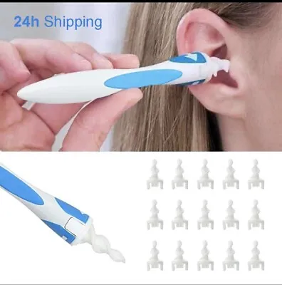 Ear Wax Remover Tool Safe Ear Cleaner Soft Spiral Earwax Removal Swab Q Grip Set • £12