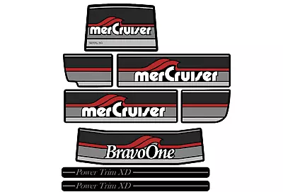 1986-1998 Mercury Mercruiser Bravo One Sticker Decal Set  Trim Gray • $16.99