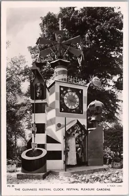 1951 FESTIVAL OF BRITAIN England UK Real Photo RPPC Postcard  Guinness Clock  • $8.88