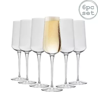 Champagne Flutes Glasses Bormioli Rocco Inalto Tre Sensi Stemmed Glass 285ml X6 • $54.20