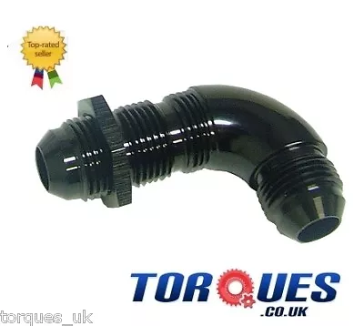 £5.99 • Buy AN -6 (AN6 AN 6) 90 Degree Swept Black Bulkhead Fitting