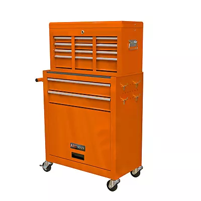 2 In 1 Rolling Tool Chest 8 Drawers Tool Storage Cabinet With Wheels • $237.50