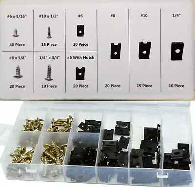 £6.45 • Buy 170pc Assorted Spire Clips U Nuts Captive Speed Fasteners Self Tapping Screws Uk