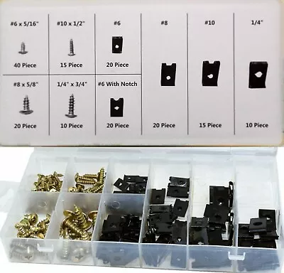 170pc Assorted Spire Clips U Nuts Captive Speed Fasteners Self Tapping Screws Uk • £7.45