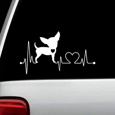 Chihuahua Heartbeat Dog Decal Sticker Car Truck SUV Van Laptop Mac Art K1002 • $3.58