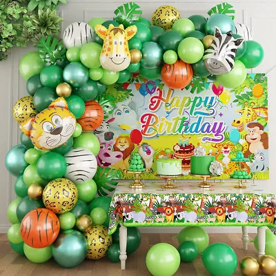 Kids Birthday Jungle Safari Animal Balloon Arch Kit Baby Shower Party Decoration • £15