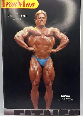 Iron Man Bodybuilding Magazine Jan. 1985 Vol. 44 No. 2 Joe Meeko Mr. America • $17