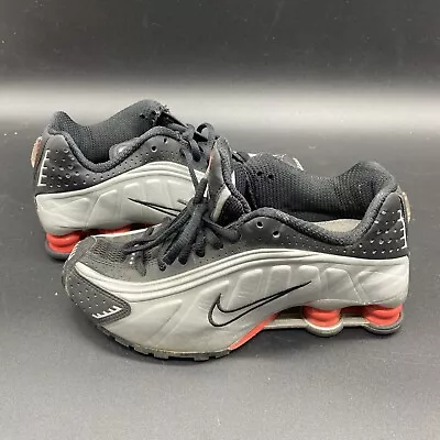 Youth Size 4 Nike Shox R4 Retro OG 2019 Black Metallic Silver Red BV1111-008 • $29.99