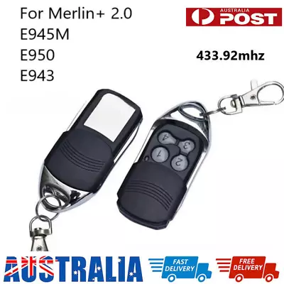 For Merlin+ 2.0 E945M E950 E943 Garage Gate Door Remote Control 433.92mhz • $18.64