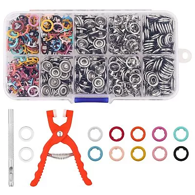 150 Sets Metal Snap Button Fasteners Kit Press Studs With Fastener Pliers Pre... • $14.02