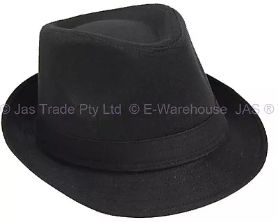 L XL FEDORA TRILBY  GANSTER MICHAEL JACKSON WEDDING COSTUME HAT BLACK / Striped • $9.65