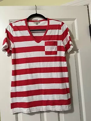 Burberry Brit Cute Striped Unisex Designer V Neck Shirt Ladies M Mens S • $59