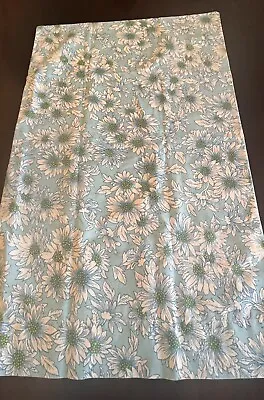 Pair Of Vintage Fieldcrest Blue Daisy Pillowcases Flower Power Muslin 19.5 X 31 • $18