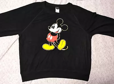 Disney Mickey Mouse Graphic Soft/Lightweight Sweatshirt Women's /Juniors' XL Blk • $14.58