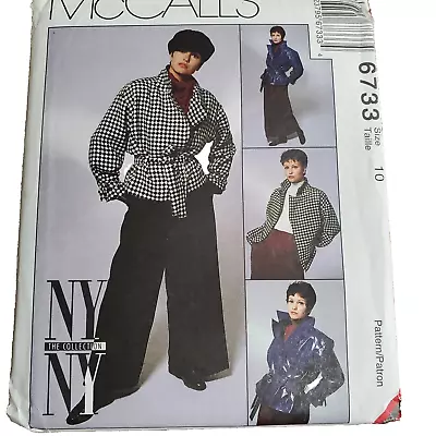 90s McCalls Pattern 6733 NY Collection Loose Wide Leg Pants Wrap Jacket Skirt 10 • $11.01