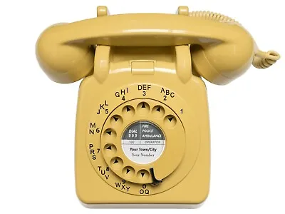 Vintage 1960s Retro GPO 706 Dial Telephone - Topaz Yellow - Fully Refurbished • £79.99