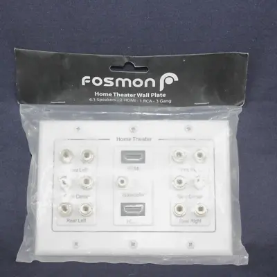 $18.75 • Buy Fosmon 6.1 Surround Speakers Home Theater Wall Plate 2-HDMI 1-RCA 3-Gang ** New