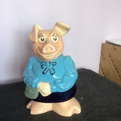 Vintage Wade NatWest Pig Bank Money Box 1980s Lady Hilary With Stopper Vgc • £9.99