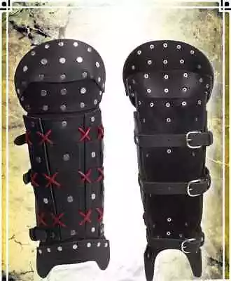 Medieval Leather Samurai Greaves - Leather Armor For LARP And Cosplay Armor • £95.65
