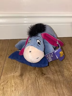 Disney Eeyore Laying On Cushion Soft Toy Plush With Tags ‘I’m Blue Without You’ • £4.95