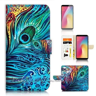 $12.99 • Buy ( For Oppo A73 ) Flip Wallet Case Cover P21569 Peacock Feather