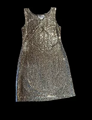 Vintage Sequin Foil Mini Dress 80s 90s Prom Dancing Queen S M L • $45