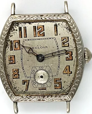 C608 Mens Vintage Bulova Art Deco Tank Antique Manual 10A Watch Works As Is Lot • $124.99