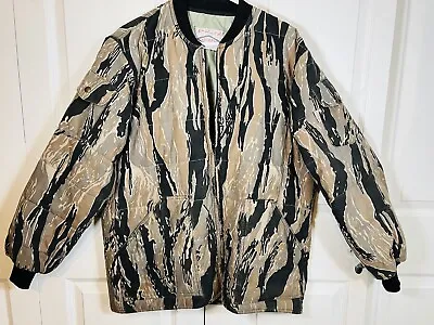 Vintage Neet Jacket Mens Sz LARGE Tiger Camo USA Cotton Hunting 80s Lined Coat • $35
