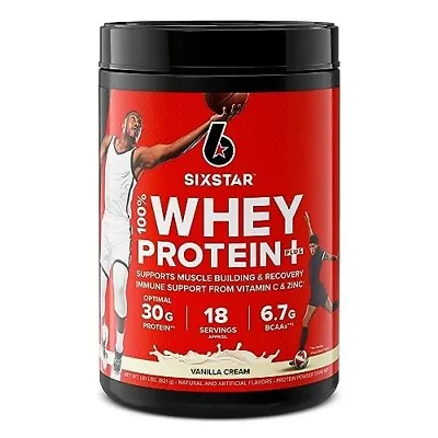 Six Star Whey Protein Powder Whey Protein Plus Whey ProteinVanilla Cream1.8lb • $19.70