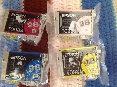 Genuine  4 Epson #98/99 Ink T0981/t0992-t0994-t0996 Artisan 700/800 New Oem • $34.99