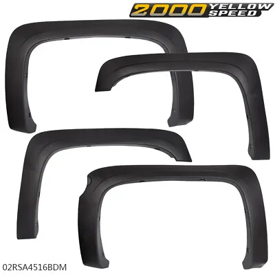 Fit For 07-13 Chevy Silverado 1500 Fender Flares Crew Cab 5.8' Bed Black Set 4pc • $69.80