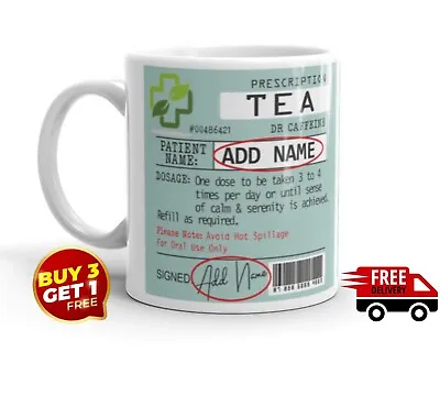 £8.99 • Buy Prescription Mug Personalised Tea Mug Tea Cup Doctor Gift Novelty Funny 