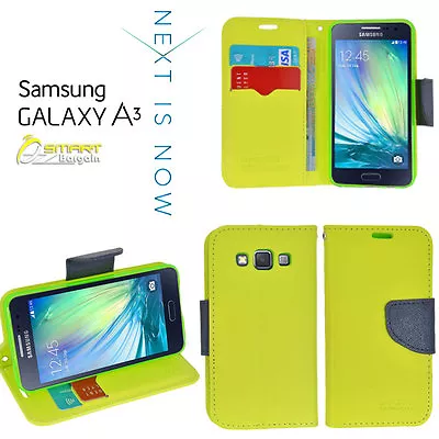 Green Diary Wallet Flip Case Cover For Samsung Galaxy A3 A330 A330Y+ Screen Guar • $6.99