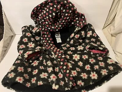 Corky & Company Floral & Dots Plush Fleece Swing Coat Girls Size 5 • $24.99