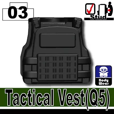 Black Q5 Tactical Army Vest Compatible With Toy Brick Minifigures SWAT • $3.03