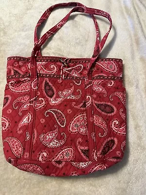 Vera Bradley Large Tote Red Paisley Mesa Red Bag • $12.99