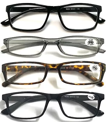 Lightweight Reading Glasses Mens Womens Plastic Plain Frame Flat Top Designed • £3.79