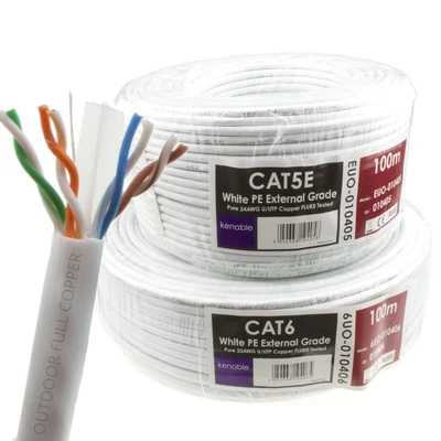 £47.56 • Buy External CAT5e & CAT6 Outdoor Use COPPER Ethernet Network POE IP Cable Reels UTP