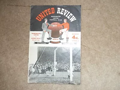 MANCHESTER UNITED V ASTON VILLA 1956/57 - 9th March 1957 • £6.99