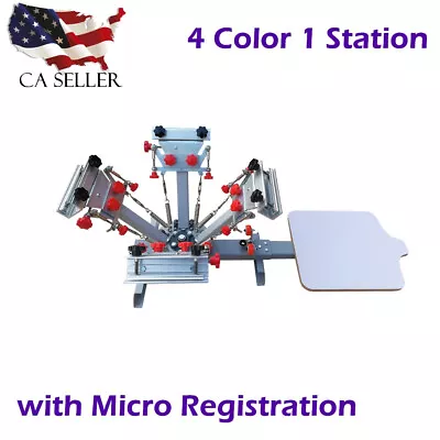 4 Color 1 Station Silk Screen Printing Press Machine DIY With Micro Registration • $477.90
