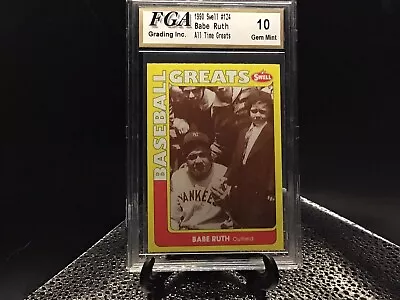 BABE RUTH 1991 SWELL Baseball Greats #124 - FGA Graded 10 Gem Mint • $49.99