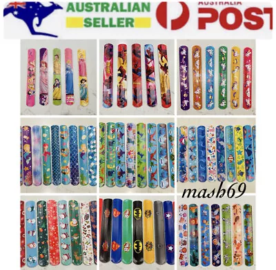 $20.99 • Buy Princess Spiderman Mermaid Unicorn Superhero Slap Bands Birthday Party Favors