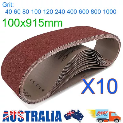 100mm X 914mm 915mm 4  X 36  Sanding Belts Aluminium Oxide Metal Wood 10pcs Mix • $24.95