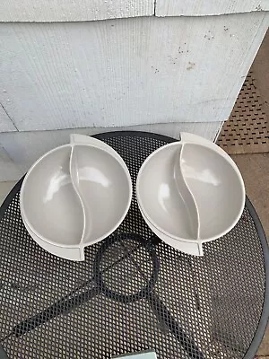 Boonton Ware Grey Atomic Divided Serving Bowls Set Of 2 Melmac #605 Mid Century • $10