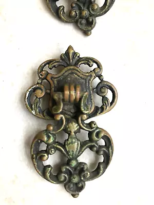 Lot Of 4  Antique--Vintage  ORNATE  Edwardian--VICTORIAN  Brass Drawer Pulls • $19.95