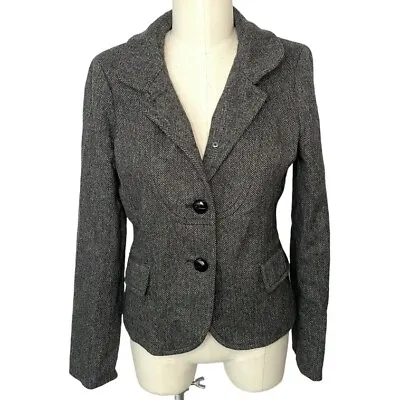 J Crew Bella Gray Wool Herringbone Jacket Blazer Coat 86657 Size 8 • $45